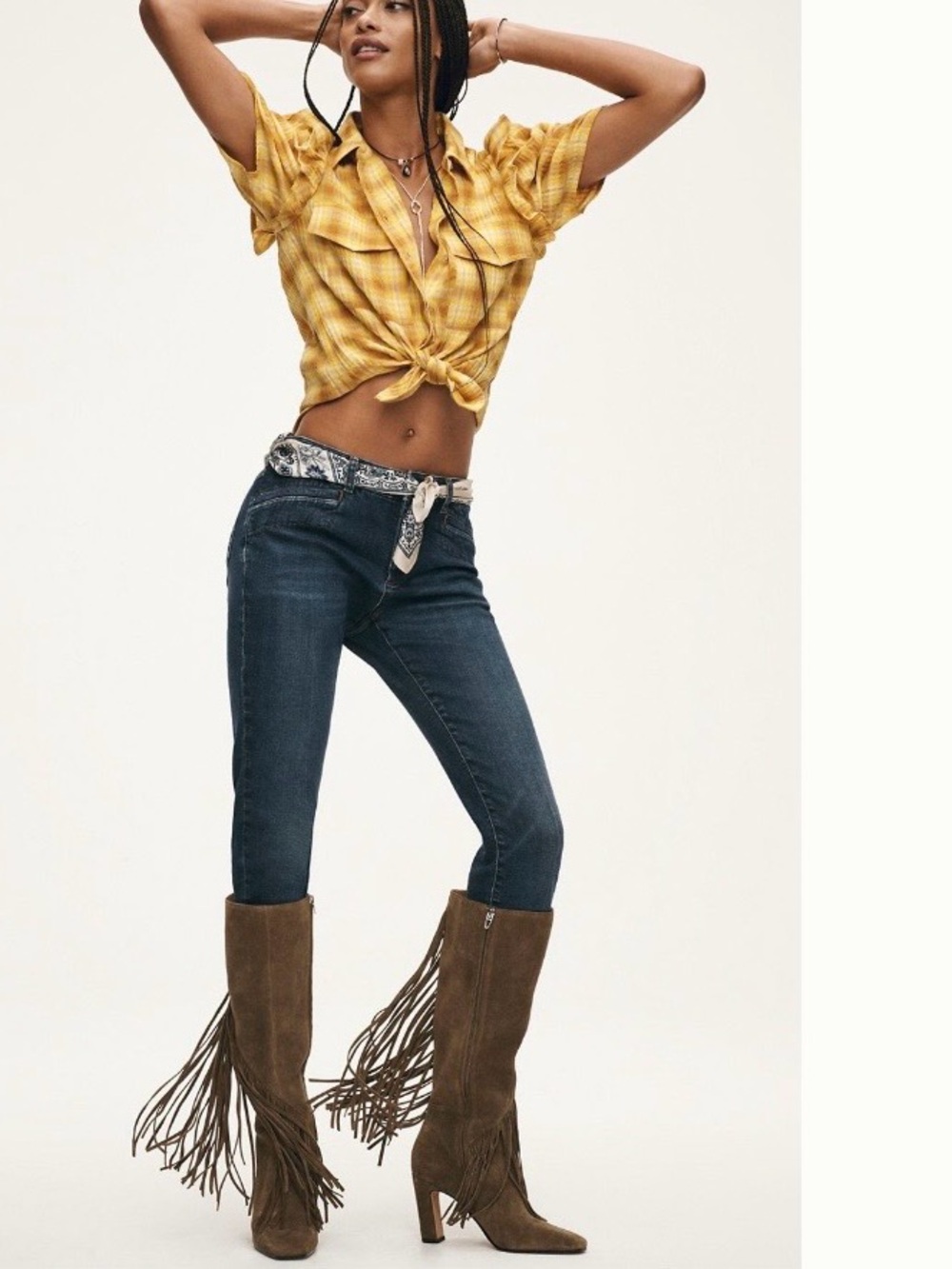 NIB DOLCE VITA Giano Suede Fringe Boots size 8.5
 reg $295 in Olive - Picture 2 of 9